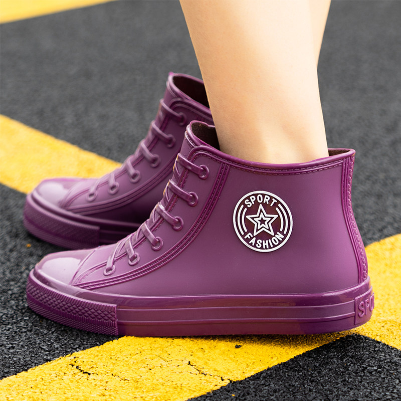 Fashion Rainshoe Woman Four Seasons General Anti-Slide Short Shoes Short Short Shoes Short Drink Shoes Washing Car Kitchen Work Shoes