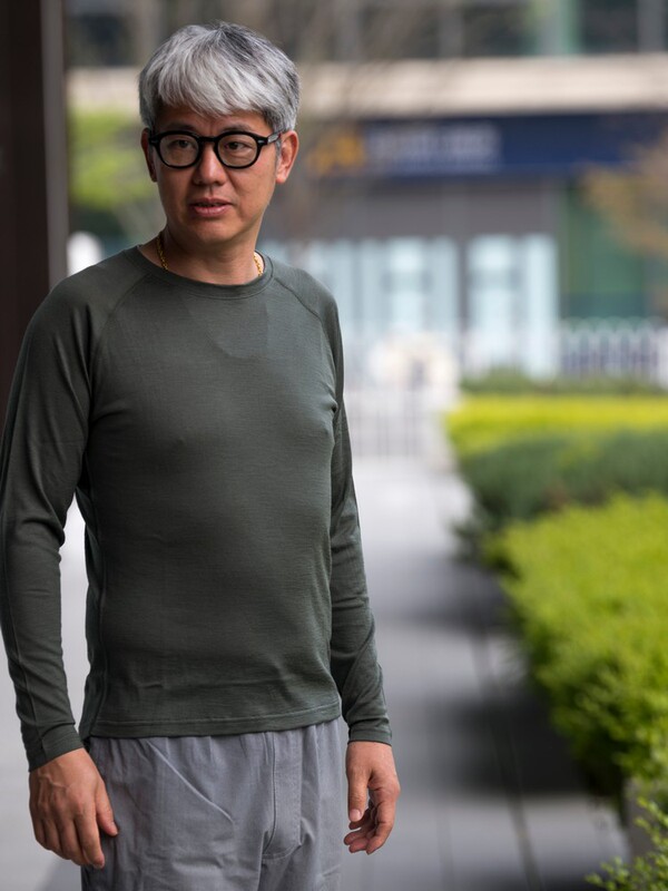 Skal Merino Wool Sports 150 Crew Neck Long Sleeve Base Layer Men's Nettle Green