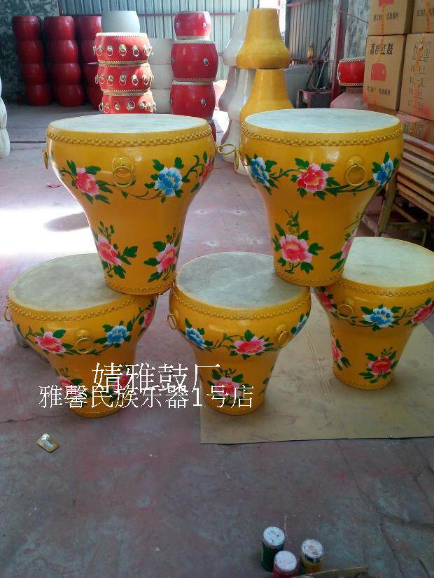 16 inch 18 inch flower pot drum cowhide painted prop drum Studio opera adult flower drum