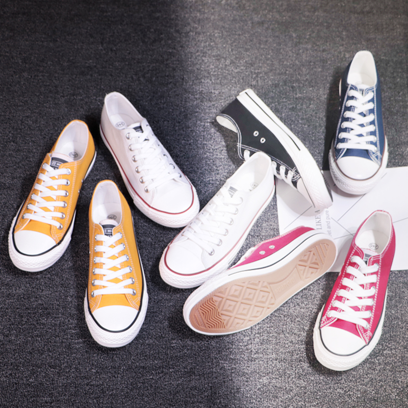 Universal low-top canvas shoes men's Korean version of the trend all-match couple casual shoes sneakers Hong Kong style student skateboard shoes small white shoes