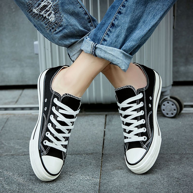 Universal summer 1970s small orange port wind low - gang canvas shoes men and Korean edition of the tide and in the super fire students shoes