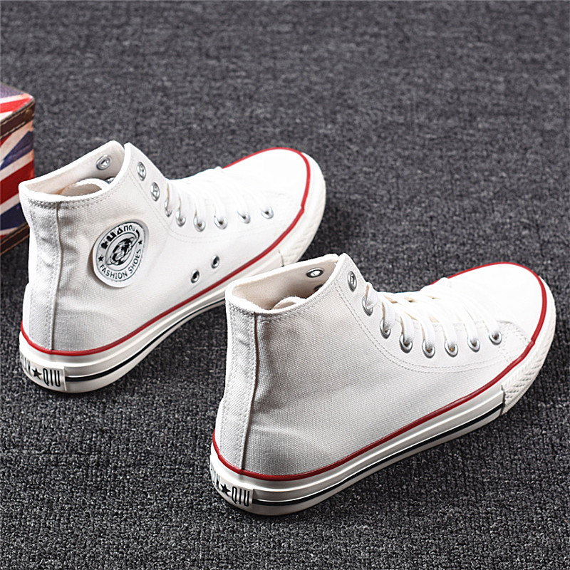 Universal white high-top canvas shoes men's and women's Korean version of the trend all-match casual shoes cloth shoes small white shoes student shoes