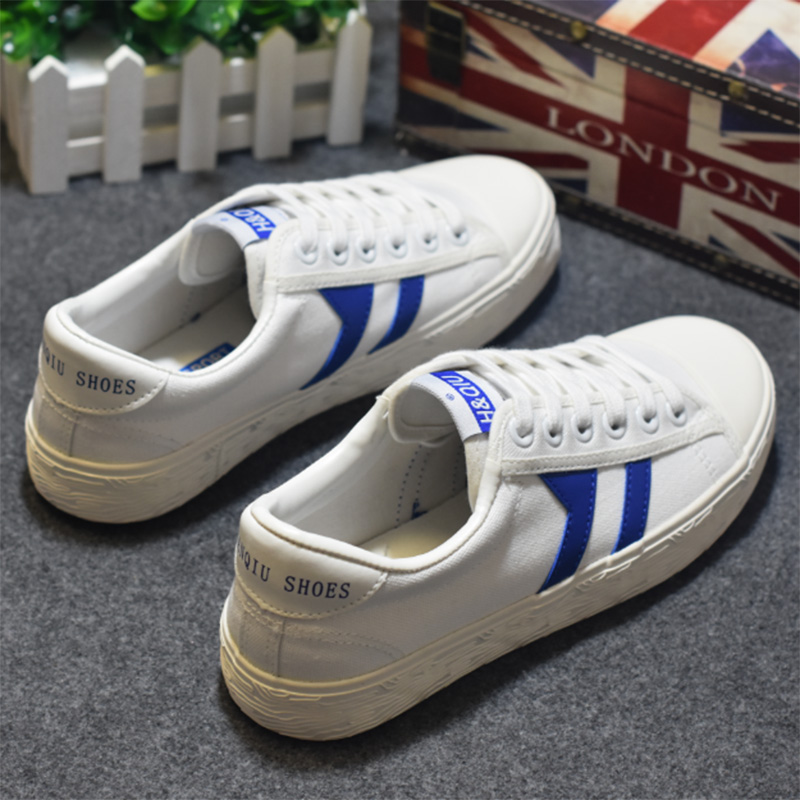 Universal spring white low-top canvas shoes men and women Korean version couple casual flat lace-up white shoes student skate shoes
