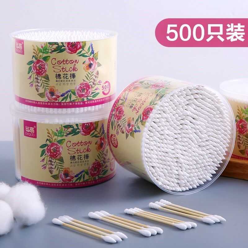Double head large boxed sterile stick with a round out of ear dual-use degreased cotton 500 Tip Cotton Stick Pumping cotton