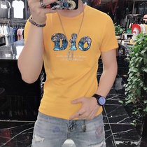 European station bronzed pure cotton short sleeve T-shirt male summer ochew blouse with wind loose lap pure color sleeve t body 22 hip-hop sashimi