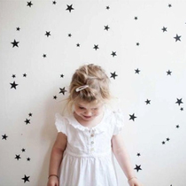 Nordic ins wind stars cute watercolor hand-painted wall stickers cartoon cute macaroon color stickers children's room wall