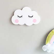 White smiling face cloud eyelash wall stickers kindergarten children's room bedside wall wall room decoration stereo wall stickers