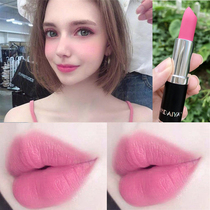 Peach blossom pink lipstick matte non-fading Cup Velvet Cherry Blossom Barbie powder little girl girl group Student lipstick