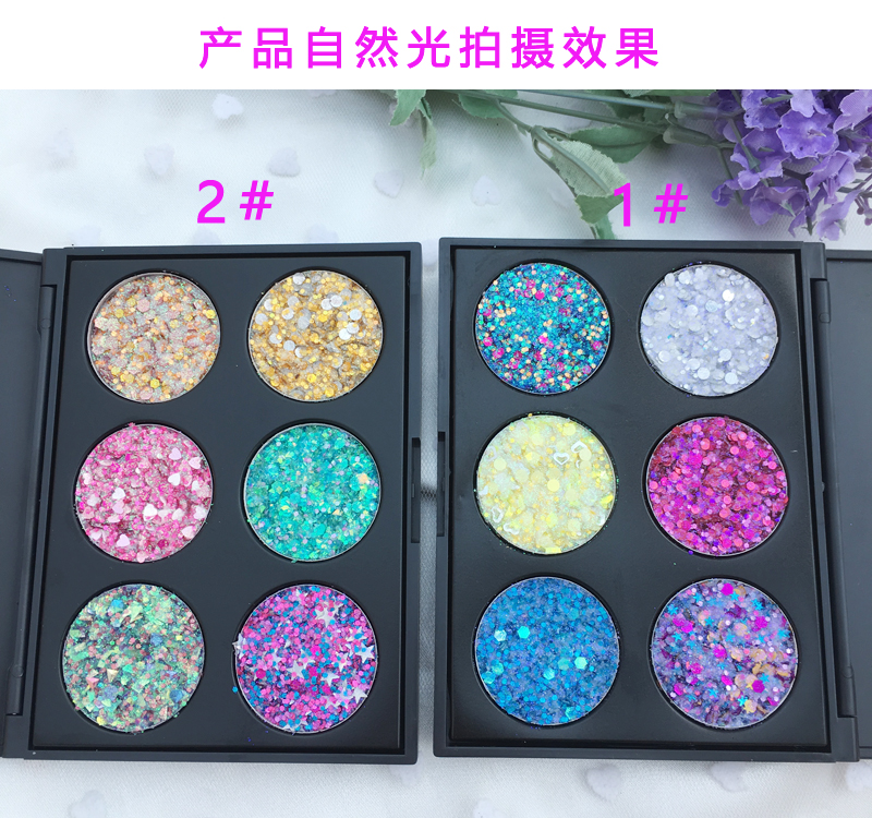 Trang điểm sequin lấp lánh pha lê bóng mắt long lanh bột trẻ em Trang điểm sân khấu Latin cho thấy đôi mắt thần tiên bảng phấn mắt clio