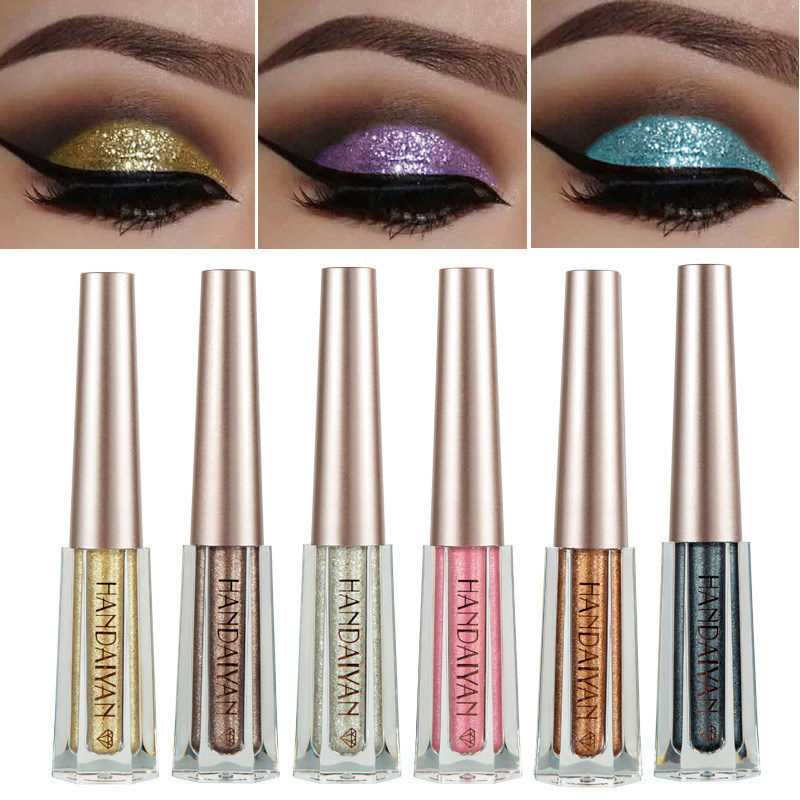 European and American makeup pearls liquid eye shadow super shiny color bright crystal sparkling pink sheet children adult Latin dance INS superfire