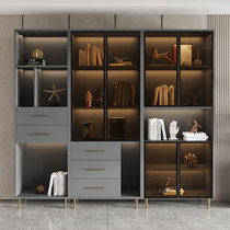 Light Extravagant Bookshelf Modern Minima Large Small Household Goods Glass Cabinet Door Bookcase Home Living Room Bookcase Combination Bookcase