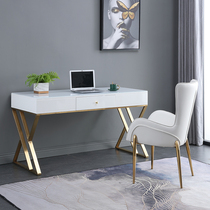 Home office computer table and chair post-modern simple luxury desk painted stainless steel writing desk medical beauty consultation table