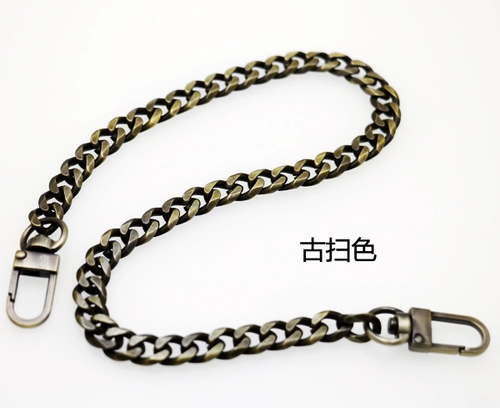 8 мм восьмигранная закаленная цепочка для сумки, металлический ремешок для сумки, светло-золотой, серебряный, антикварный пистолет, черная цепочка, аксессуары