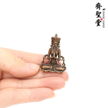 Brass Tibetan Buddha Tantric Guanyin Dumome statue small ornaments Nepal bronze statue bronze sculpture with Buddha inch Buddha Qi Shengtang