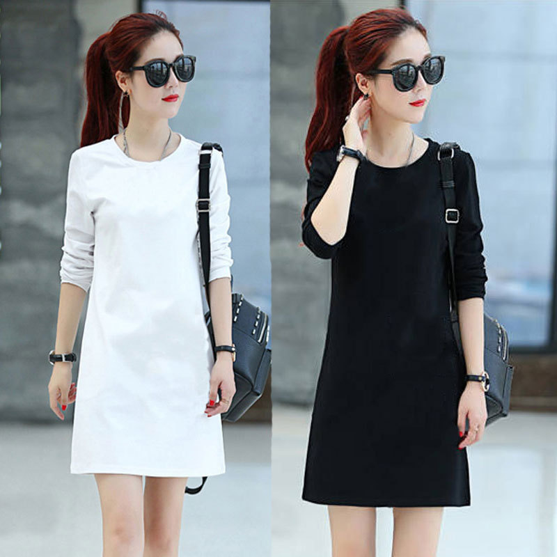 White Base Layer Shirt for Women, Suitable for Spring, Autumn, and Winter 2026, New Large Size Long-Sleeve T-Shirt, Women's Mid-Length Top