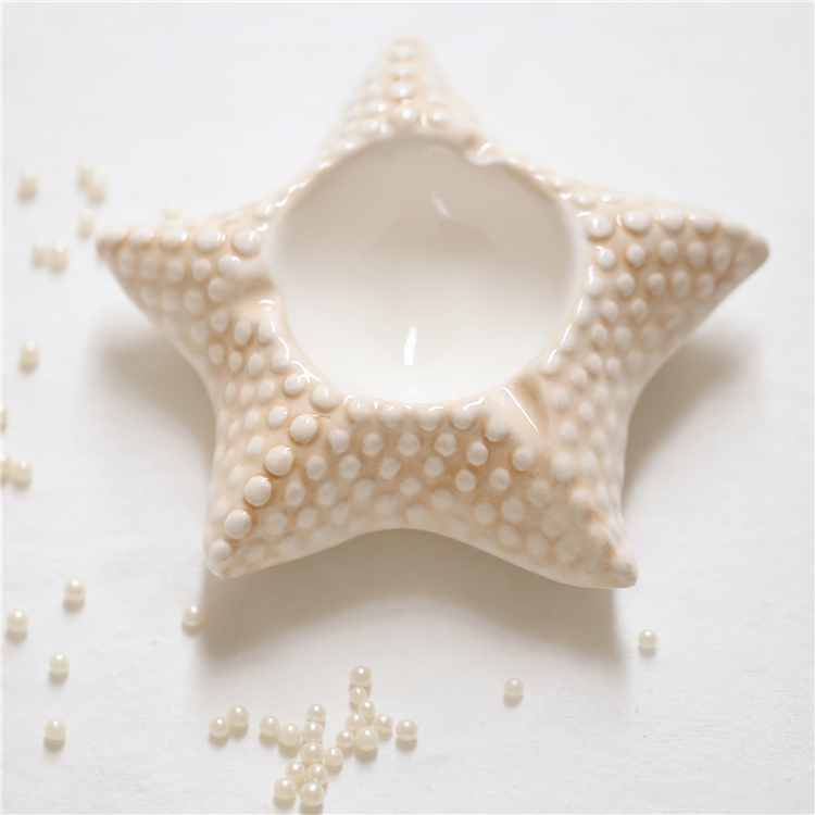 Foreign Order Ceramic Candlestick Starfish Decoration Ornament Porcelain Marine Crafts Ashtray Storage