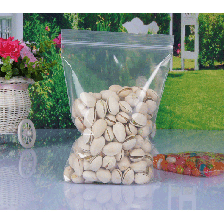 Self-sealing bag food packaging clip chain bag plastic bag 30*40 double-sided 12 wire 35 yuan 100 customized food bags