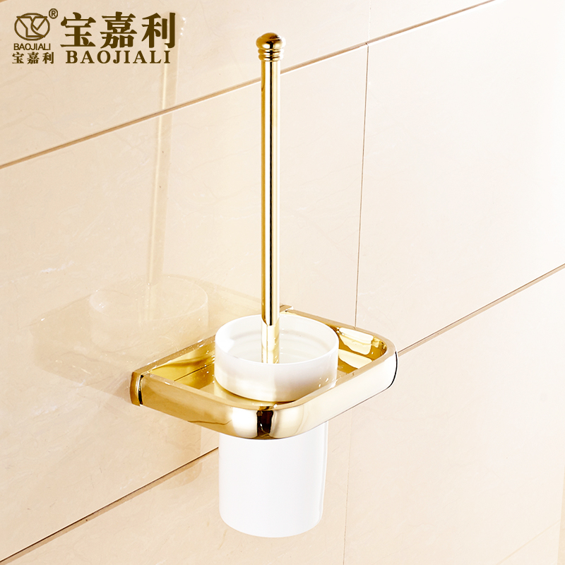 Nail-free bathroom All-copper Rose-gold toilet brush toilet cleaning toilet-style antique brush-head suit