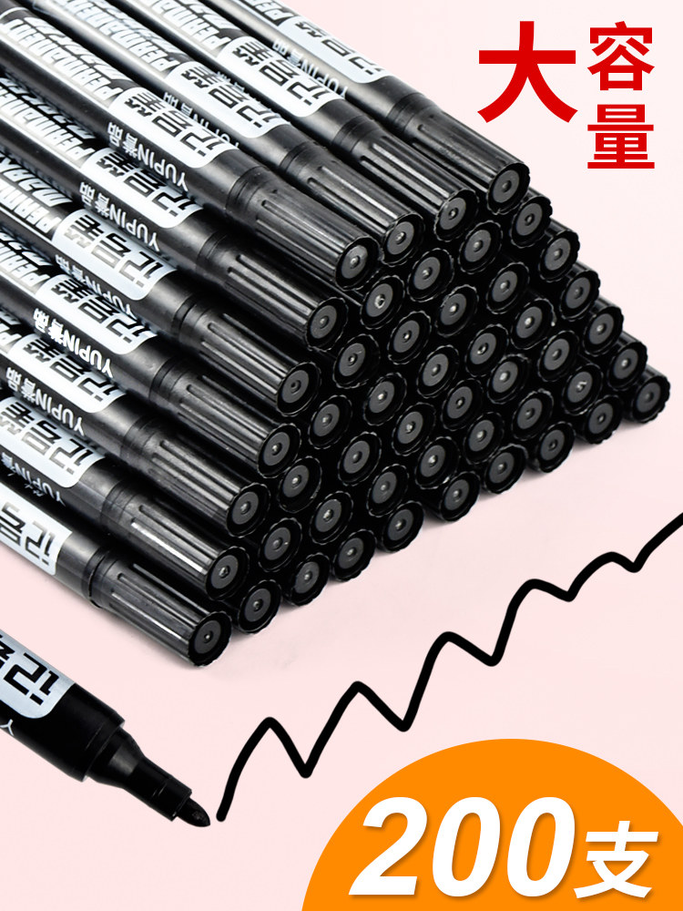 200 large head oily marker black Kiwifen Large capacity quick-drying waterproof does not fade Coarse head signature pen Express logistics special draw key advertising poster sign pen color wholesale