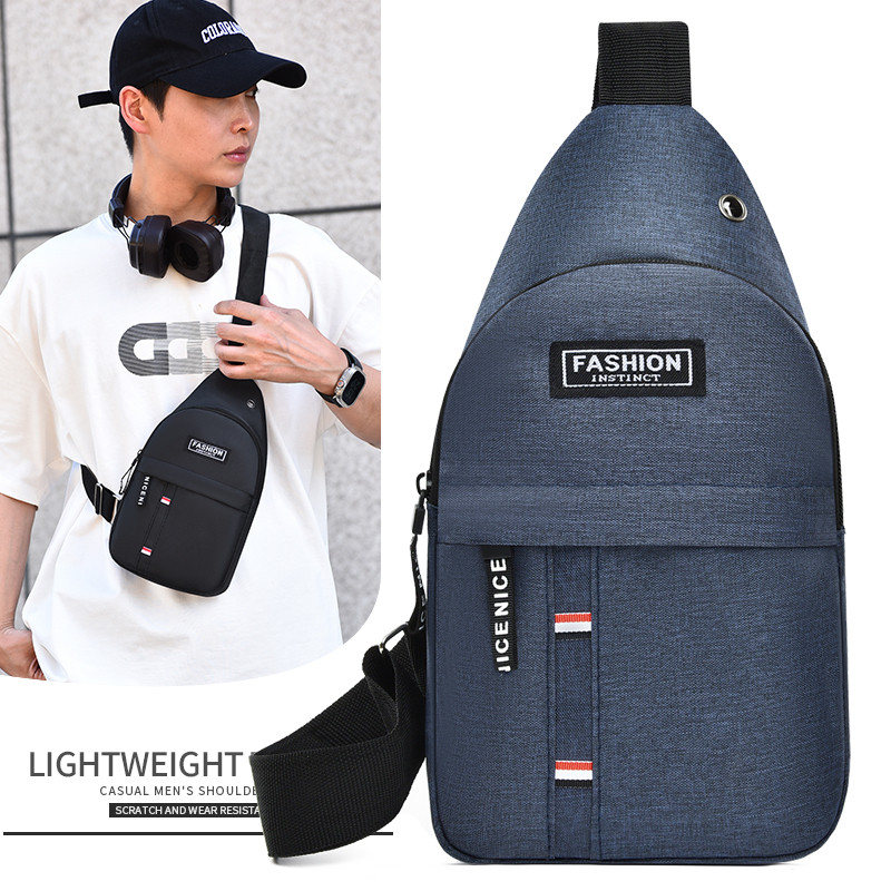 Chest bag men's backpack 2025 new nylon canvas chest bag casual sports travel chest bag one-shoulder crossbody bag