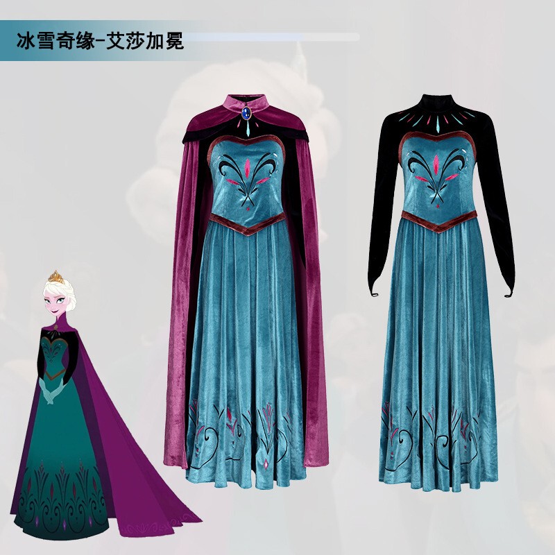 Frozen Queen Elsa Elsa Cosplay Costume Coronation Dress Cosplay Women's Dress Adult Dress Long Skirt Suit