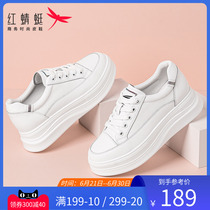 Red Dragonfly Womens Shoes Thick Bottom Small White Shoes Woman 2022 Popcorn 100 hitch Heightened Slim Nets Red Women Fashion Casual Shoes