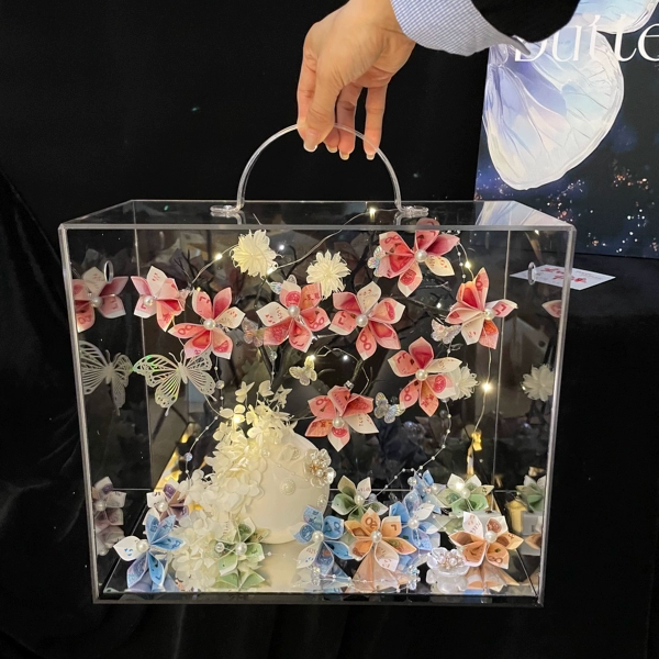 Tiktok-Style Money Tree DIY Kit with Cash Acrylic for Housewarming, Birthday, 520, Valentine's Day Gift