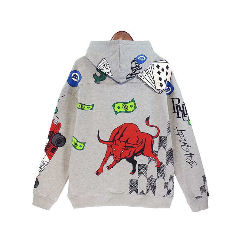 Худи Rhude Doodle Hand -painted Graffiti Graffiti Мужчины Женщины Шапка Штыри Шляпа Удержание Шляп Зимний Осень и Зима