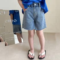 Childrens jeans summer dress thin 2022 new girl baby Yang Han edition casual hot pants five pants tide