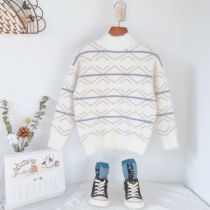 (Super Value Clearance) Childrens Mink Fleece Sweater Girls Winter Boys Plus Velvet Warm Thick Knit Sweater