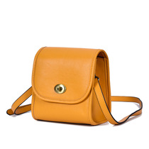 Japan-ROK womens real leather single shoulder backpack small crowddesign womens bag summer new section Leisure diagonal satchel bag Bull Leather Small Square Bag Tide