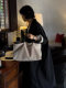 Old Money Style Denim Canvas Tote Bag Women's 2026 New Trendy Large Capacity Portable Crossbody Work Commuting Bag