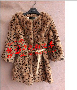New Special Offer Fur Coat: Angora Rabbit Fur Mid-Length Coat, Pure and Sweet, Foam Workshop Fine Ginger