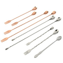 304 thickened stainless steel spoon ice spoon bar mixing stick cocktail mixing spoon milk tea coffee stirring spoon