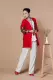 Partridge National Linen Thêu Nút đồng Hàng đầu của Phụ nữ Áo khoác gió dài trung niên Áo khoác ngoài mùa thu và mùa đông - Trench Coat