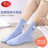 浪莎 Tide, носки, демисезонные хлопковые милые японские осенние гольфы для школьников, средней длины