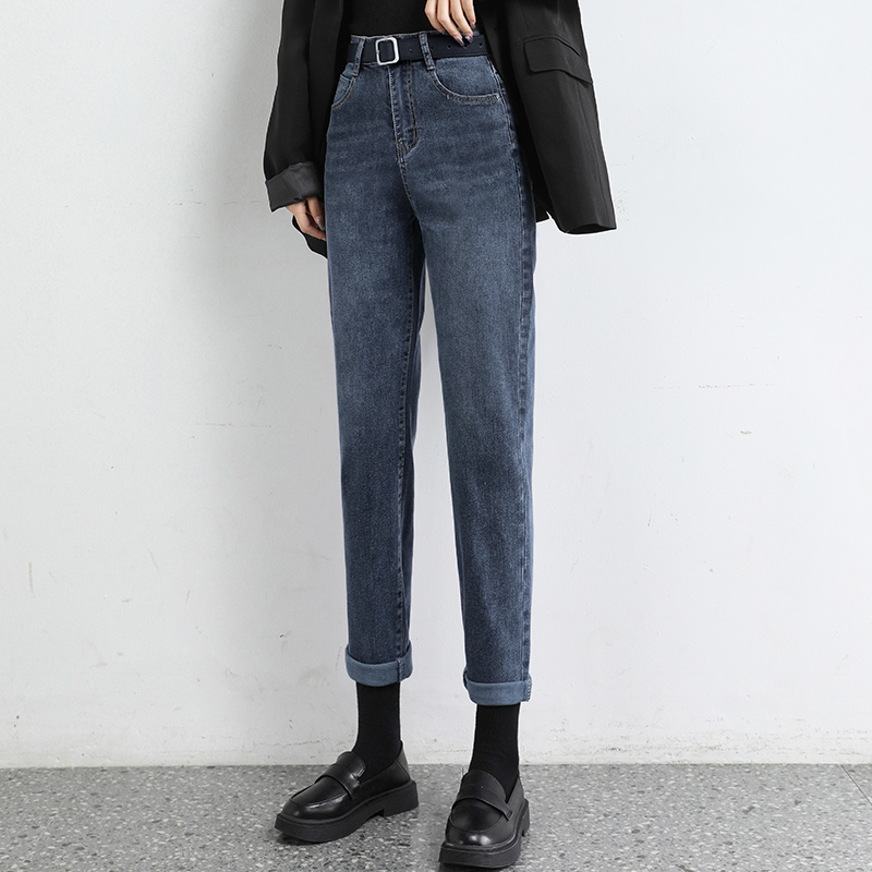 Miziqi 2022 spring and autumn new thin section straight jeans women's high waist and thin fashion all-match slim cigarette pants
