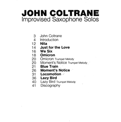 John Coltrane 색소폰 즉흥 연주 악보 PDF