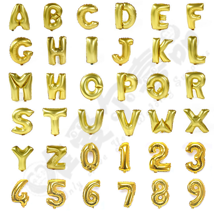 16 inch gold alphabet balloon chose to celebrate the wedding party proposal for white English aluminum foil digital notes balloon