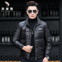 2022 new Henning genuine leather fur coat mens down clothes short-turned-collar sheep leather men sashimi and printed coat tide