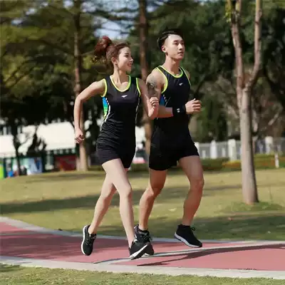 Track and field suit suit men and women's marathon running quick-dry training clothes can be printed number high test sports suit