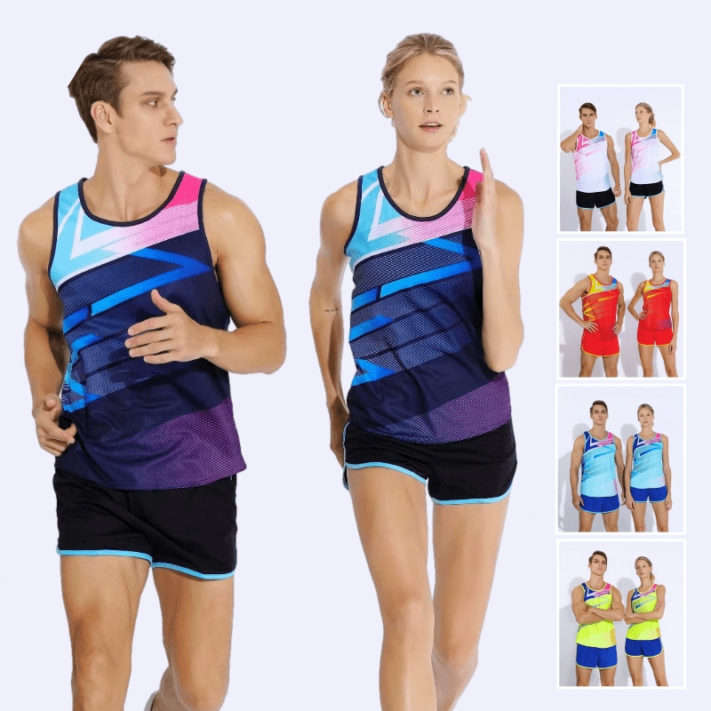 Track and field suits for men and women quick-drying sports suits for training vests for students to take the college entrance examination marathon run