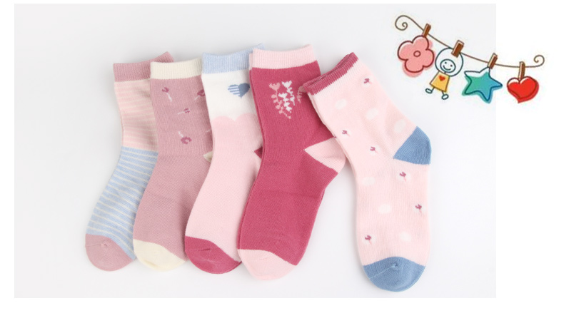Mùa xuân và mùa thu Cô gái vớ Cotton Mùa thu và mùa đông Trẻ em Cotton vớ dày 3 chàng trai mỏng 5-7 tuổi Cô gái ống vớ tất chống trơn