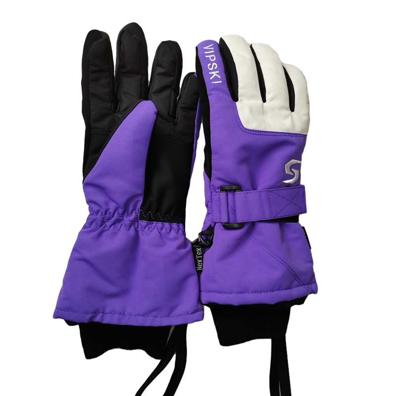 Ski gloves Adult Purple M Winter Warm Gloves Free Zone