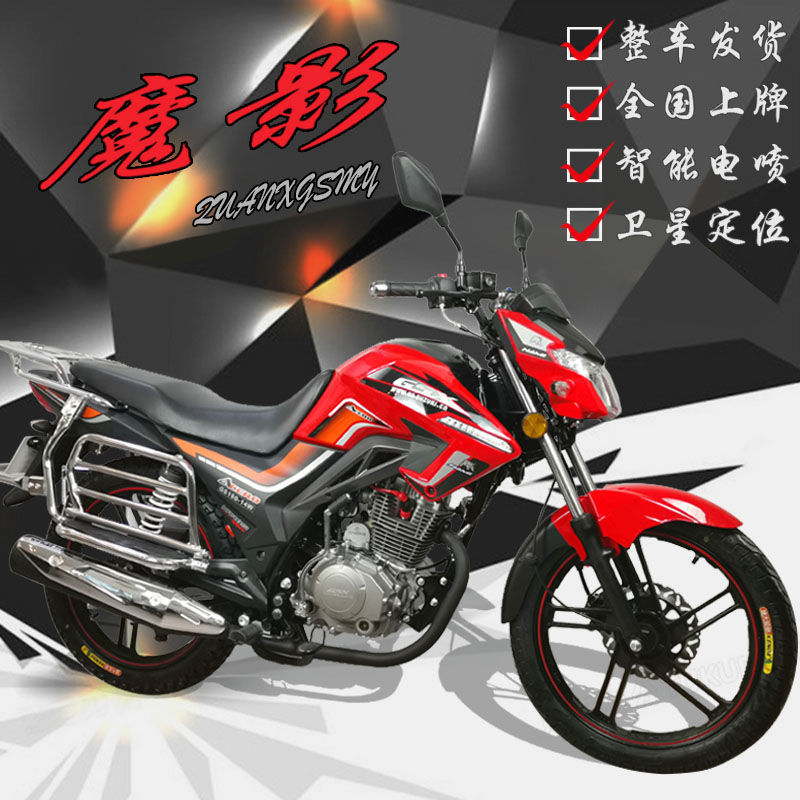 Brand New Qingqi Light Speed Motorcycle Phantom National Iv Efi Genuine Model, Can Be Registered, Street Racing Fuel-Powered Motorcycle 150Cc