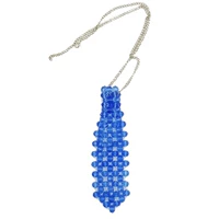 Голубой галстук с бисером