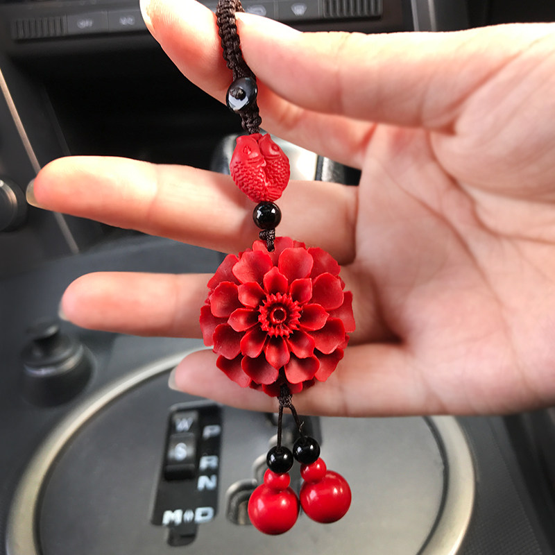 Home Sand Car Key Buckle Sunflower Ping Safe Pendant Bag Chain Creativity Gift Upscale Hospitality Red Car
