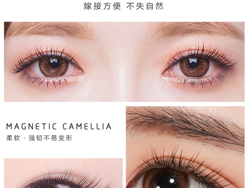Ghép lông mi trong một giây có thể nở hoa Camellia sở hữu mái tóc dày Lông mi giả tự động nở hoa mềm mại tự nhiên - Lông mi giả lông mi giả tự dính