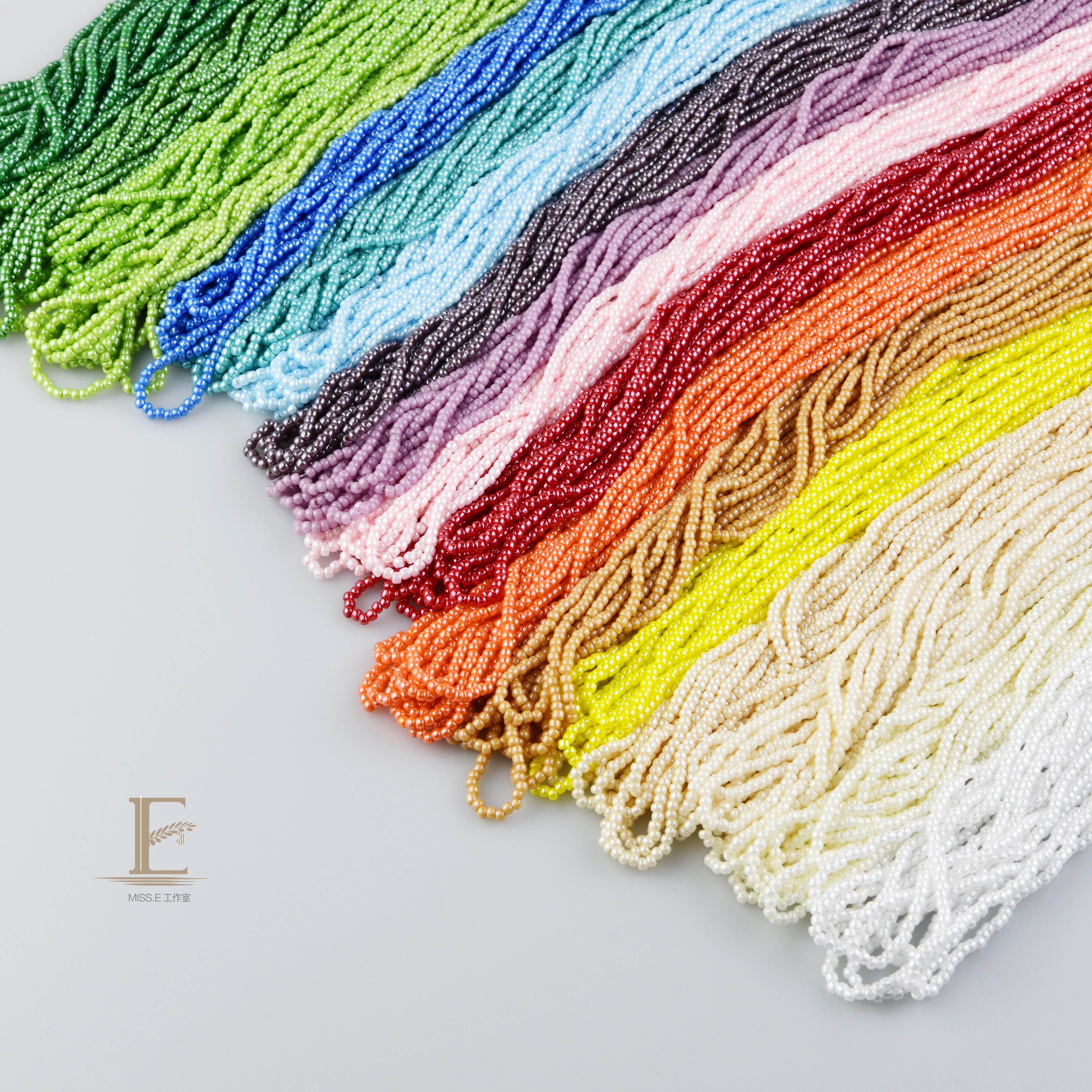 Method Embroidery Nail Beads Material Japan Dongbao Imported 2mm meter Everest Porcelain Light Series 50cm A string of multicolor