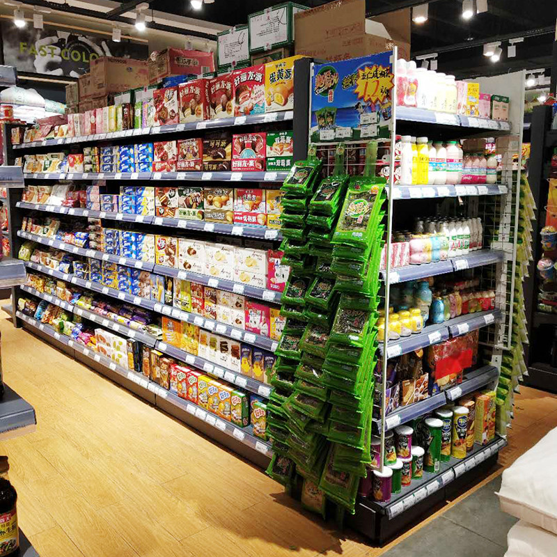 Supermarket snack display shelves double-sided department shelves laminate corner accessories small store convenience store shelf pharmacy